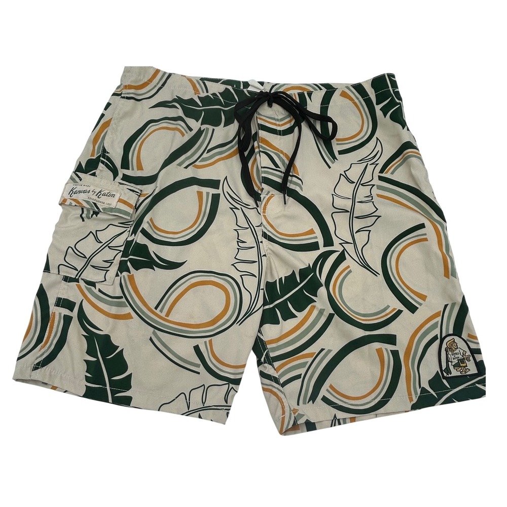 Kanvas by Katin Vintage Heritage Board Shorts Tropical Pocket Surf Swim 36